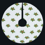 Saia Para Árvore De Natal De Poliéster Natal Holly Pattern<br><div class="desc">Holly comum com bagas vermelhas Padrão sobre fundo branco. Ilex aquifolium,  o sagrado,  comum,  sagrado inglês,  holly europeu,  ou ocasionalmente sagrado de Natal,  é uma espécie de planta florida na família Aquifoliaceae. Design de decoração de Natal.</div>