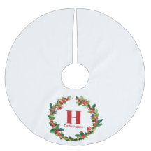 Natal Holly Wreath Monograma Personalizado