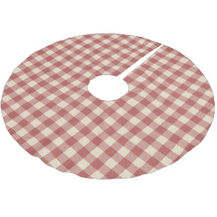 Saia Para Árvore De Natal De Poliéster Natal Moderno Rustic Red Gingham