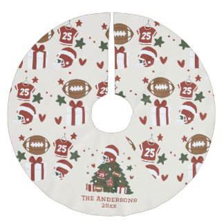 Saia Para Árvore De Natal De Poliéster Natal Personalizado de Futebol Americano