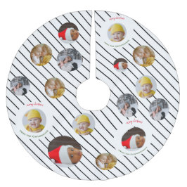 Saia Para Árvore De Natal De Poliéster Natal personalizado de quatro fotos 🎄 feriado