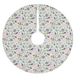 Saia Para Árvore De Natal De Poliéster Natal Poinsettia Acorns Cinza Aqua Verde limão