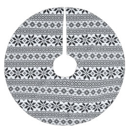 Saia Para Árvore De Natal De Poliéster Natal preto e branco