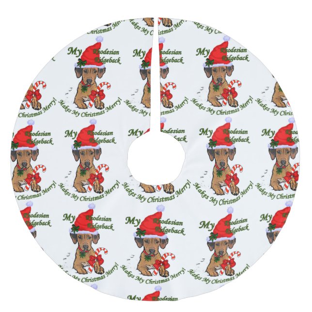 Saia Para Árvore De Natal De Poliéster Natal Ridgeback da Rodésia (Frente)