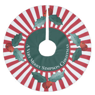 Saia Para Árvore De Natal De Poliéster Natal Vermelho Branco Starburst Espinheiros de Aze