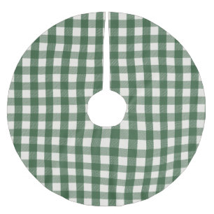 Saia Para Árvore De Natal De Poliéster Natal Xadrez Verde Branco