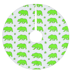 Saia Para Árvore De Natal De Poliéster Neon Green California - Espiral de árvore de padrã