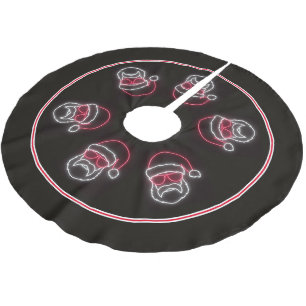 Saia Para Árvore De Natal De Poliéster Neon Sign Style Papais noeis em óculos escuros