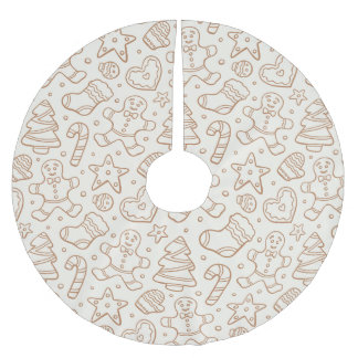 Saia Para Árvore De Natal De Poliéster Neutral Boho Christmas Gingerbread Man Beige