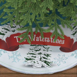 Saia Para Árvore De Natal De Poliéster Noite de Natal Neve