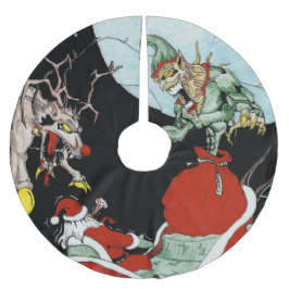 Saia Para Árvore De Natal De Poliéster Noite de Natal, saia da árvore personalizada