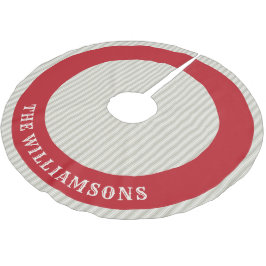 Saia Para Árvore De Natal De Poliéster nome da família personalizada saia da árvore de na