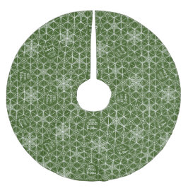 Saia Para Árvore De Natal De Poliéster Nome da família Snowflake Tree Skirt Personalizado