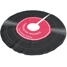 Saia Para Árvore De Natal De Poliéster Nome Personalizado da Família Registro Vinil Verme