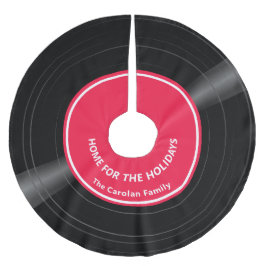 Saia Para Árvore De Natal De Poliéster Nome Personalizado da Família Registro Vinil Verme