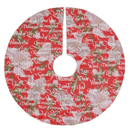 Saia Para Árvore De Natal De Poliéster Nomes da saia da árvore de Natal do Cristo