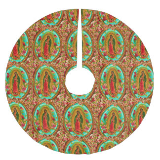 Saia Para Árvore De Natal De Poliéster Nossa Virgem Maria mexicana do santo da senhora