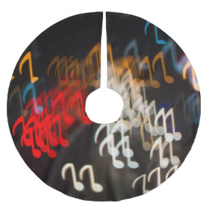 Saia Para Árvore De Natal De Poliéster Notas de abstrato musical: luzes de fundo