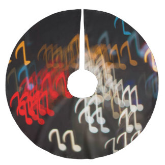 Saia Para Árvore De Natal De Poliéster Notas de abstrato musical: luzes de fundo