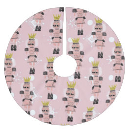 Saia Para Árvore De Natal De Poliéster Noz-Craqueador de Natal Soldado Rosa-Rosa-Desenhad