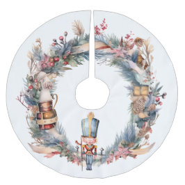 Saia Para Árvore De Natal De Poliéster Nutcracker Wreath Elegante Árvore de Natal