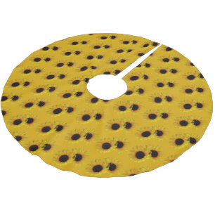 Saia Para Árvore De Natal De Poliéster O amarelo da árvore de Natal do girassol floresce