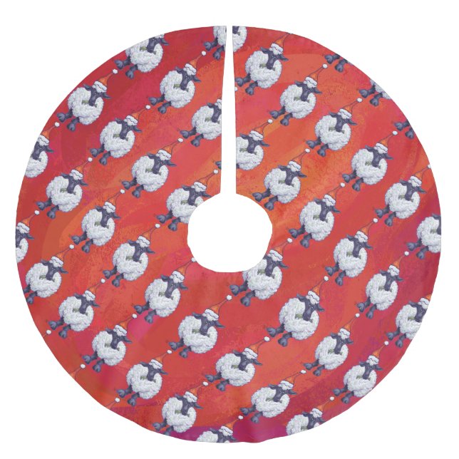 Saia Para Árvore De Natal De Poliéster O Natal Em Vermelho (Frente)