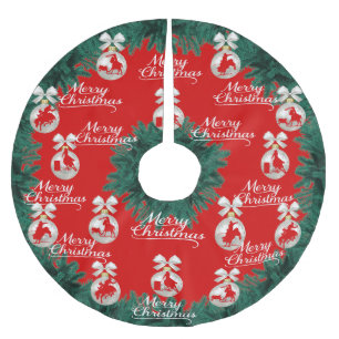 Saia Para Árvore De Natal De Poliéster O rodeio Ornaments a saia vermelha da árvore do