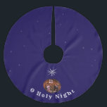 Saia Para Árvore De Natal De Poliéster O Santa Noite<br><div class="desc">O design da Noite Sagrada mostra o fundo do céu estrelado,  uma grande estrela no centro. As palavras "O Santa Noite" são exibidas abaixo em caracteres decorativos.</div>