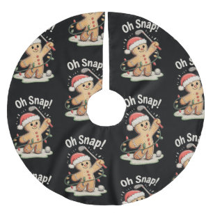Saia Para Árvore De Natal De Poliéster Oh Snap Biscoito de Gengibre Golfe Golfista Natal