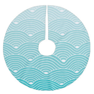 Saia Para Árvore De Natal De Poliéster Ondas de Curva: Padrão Geométrico de Vintage