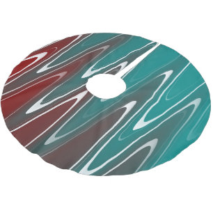 Saia Para Árvore De Natal De Poliéster Ondas em branco