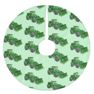 Saia Para Árvore De Natal De Poliéster Operador Bulldozer Santa Claus