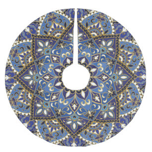 Saia Para Árvore De Natal De Poliéster Oriental Floral: Carpete Vintage