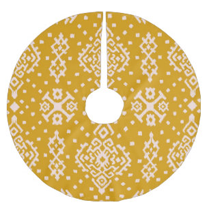 Saia Para Árvore De Natal De Poliéster Ornamento folclórico Ikat - textura étnica.