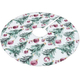 Saia Para Árvore De Natal De Poliéster Ornamentos de Árvores de Natal Verde Borgonha