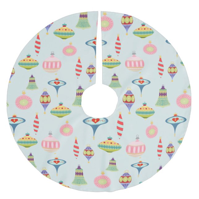 Saia Para Árvore De Natal De Poliéster Ornamentos Retroativos | Meio século moderno (Frente)