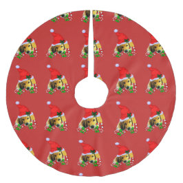 Saia Para Árvore De Natal De Poliéster Ouro Retriever Puppy Natal