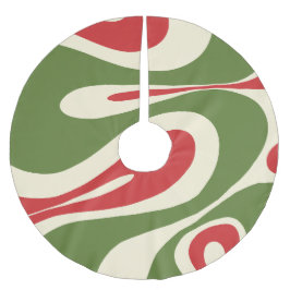 Saia Para Árvore De Natal De Poliéster Padrão Abstrato Trippy de Fluxo Suave de Natal