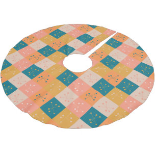 Saia Para Árvore De Natal De Poliéster Padrão Atômico Colorido do Mod do Meio século R