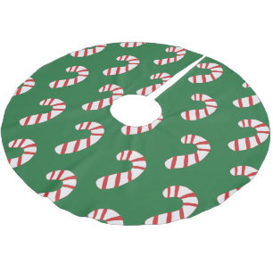 Saia Para Árvore De Natal De Poliéster Padrão Candy Cane
