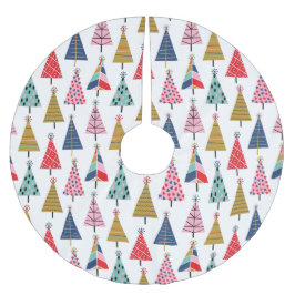 Saia Para Árvore De Natal De Poliéster Padrão Colorido das Árvores de Férias Modernas