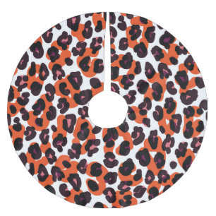 Saia Para Árvore De Natal De Poliéster Padrão Colorido do Leopardo: Design sem costura.
