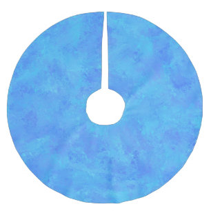 Saia Para Árvore De Natal De Poliéster Padrão de Abstrato azul