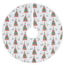 Saia Para Árvore De Natal De Poliéster Padrão de Árvore de Natal Retroativo