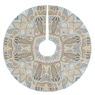 Saia Para Árvore De Natal De Poliéster Padrão de Azulejo de Mandala/Marrocos