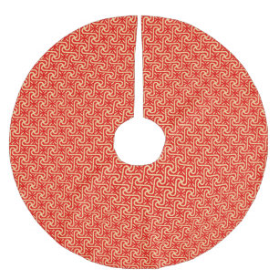 Saia Para Árvore De Natal De Poliéster Padrão de azulejo egípcio, laranja de coral