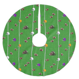 Saia Para Árvore De Natal De Poliéster Padrão de bolas de futebol e capacetes