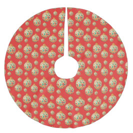 Saia Para Árvore De Natal De Poliéster Padrão de Enfeites de natal Retroativo Simples