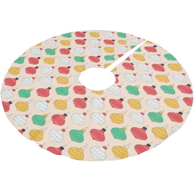 Saia Para Árvore De Natal De Poliéster Padrão de Enfeites de natal Retroativos (Inclinado)